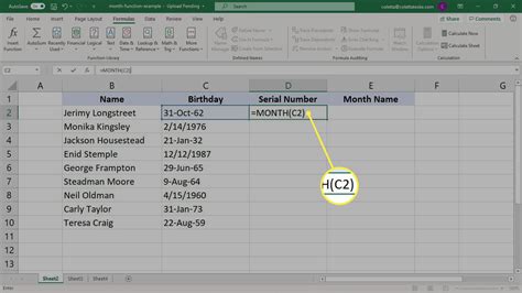 Excel formula 8 to calculate weeks in a month